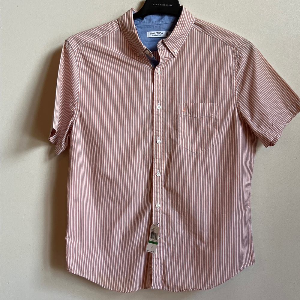 Nautica Men's Striped Casual Button Down Shirt